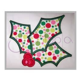Christmas Holly Applique Design
