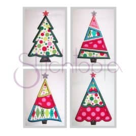 Christmas Tree Applique Design Set