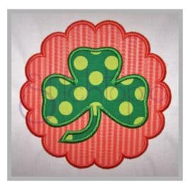 Scalloped Circle Shamrock Applique Design
