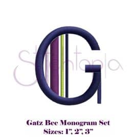 Gatz Bee Embroidery Monogram Set – 1″, 2″, 3″