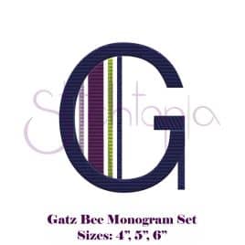 Gatz Bee Embroidery Monogram Set – 4″, 5″, 6″