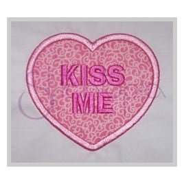 Candy Heart Applique – Kiss Me