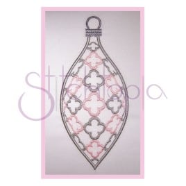 Christmas Ornament Embroidery Design – Clover Teardrop