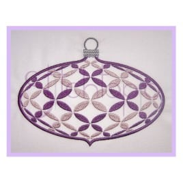Christmas Ornament Embroidery Design – Flower Oval