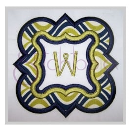 Quatrefoil Wave Applique Frame – Double Satin Center