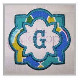 Quatrefoil Flower Applique Frame