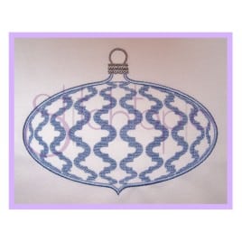 Christmas Ornament Embroidery Design – Quatrefoil Oval
