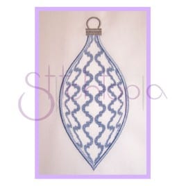 Christmas Ornament Embroidery Design – Quatrefoil Teardrop