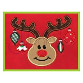 Christmas Reindeer Applique with Ornaments