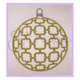 Christmas Ornament Embroidery Design – Quatrefoil Chain Round