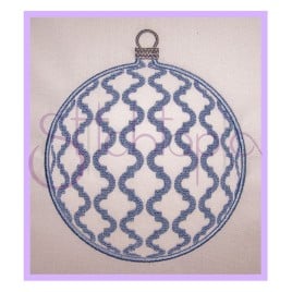 Christmas Ornament Embroidery Design – Quatrefoil Round