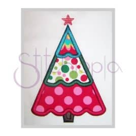 Christmas Tree Applique Design – Scalloped