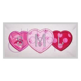 Three Heart Applique Frame