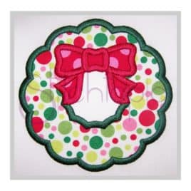 Christmas Wreath Applique Design