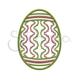 Easter Egg Embroidery Design – Quatrefoil Stripe