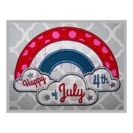 Fourth of July Rainbow Applique Design