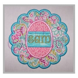 Easter Egg Scalloped Circle Applique Design