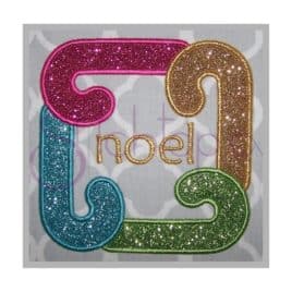 Christmas Candy Cane Applique Frame