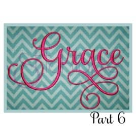 Grace 6 Embroidery Font Set – 2″, 3″, 4″