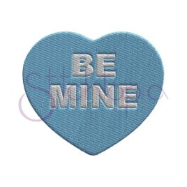 Candy Hearts Be Mine Fill Stitch Embroidery Design