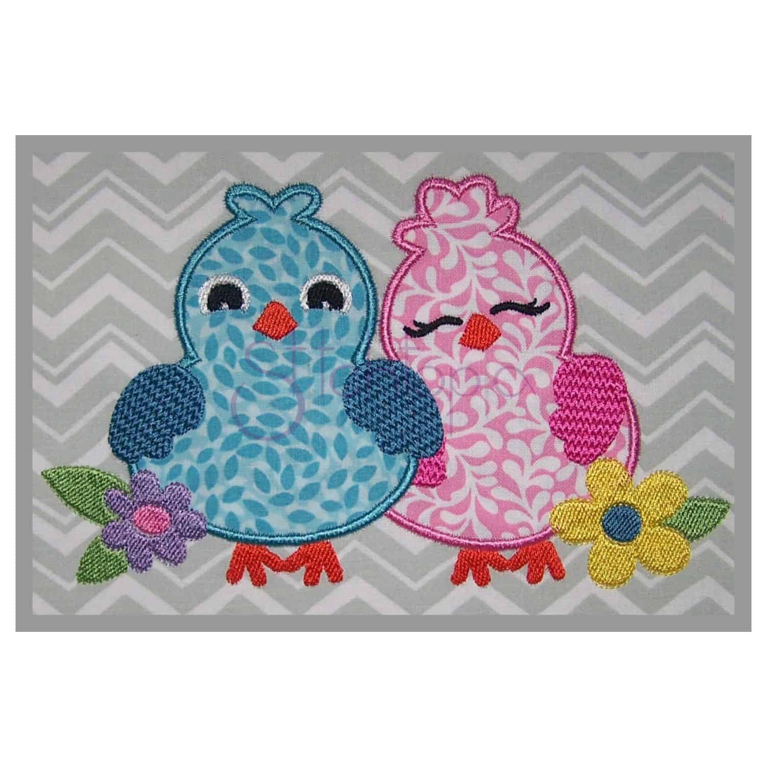 Bird Applique Design Lovebirds Stitchtopia