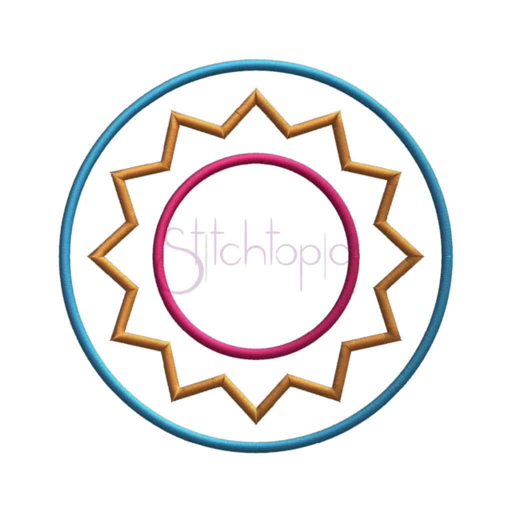 Circle Sunburst Applique Frame Stitchtopia