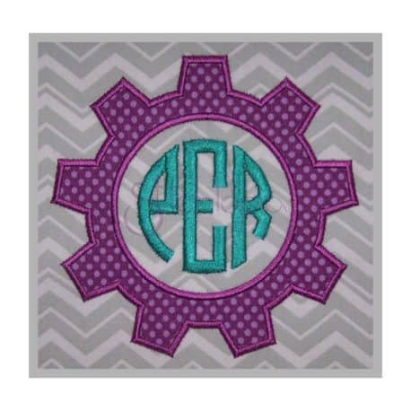 Gear Applique Frame Fabric Stitchtopia