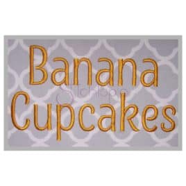 Banana Cupcakes Embroidery Font Set – .5″ 1″ 1.5″ 2″ 2.5″
