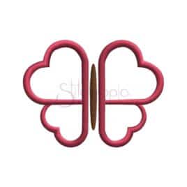Heart Butterfly Embroidery Design