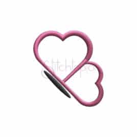 Heart Butterfly Profile Embroidery Design