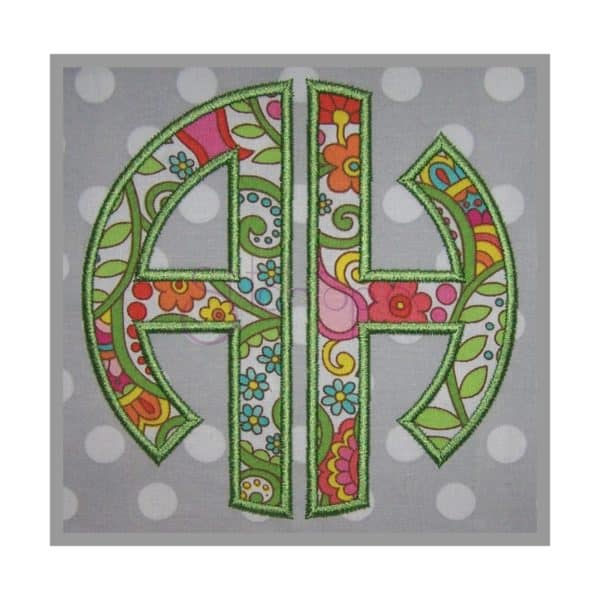 Circle Letter Applique Monogram Satin Stitch Stitchtopia