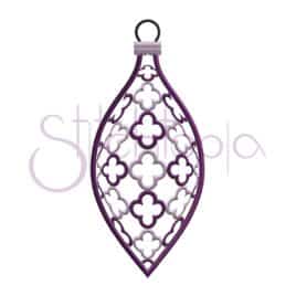 Christmas Ornament Embroidery Design – Clover Teardrop