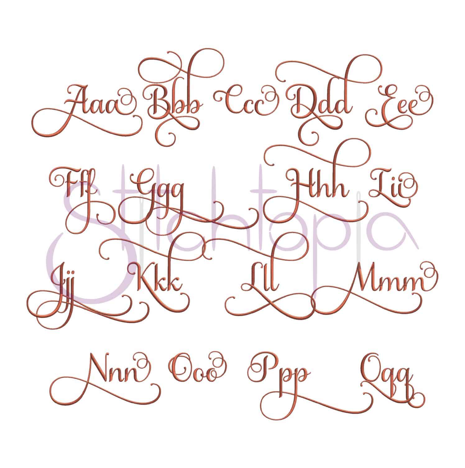 Grace Embroidery Font #1 - 2