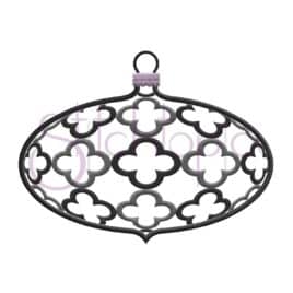 Christmas Ornament Embroidery Design – Clover Oval