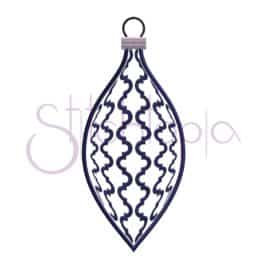 Christmas Ornament Embroidery Design – Quatrefoil Teardrop