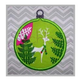 Christmas Ornament Applique Design – Round