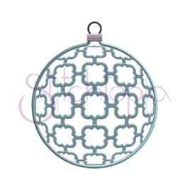 Christmas Ornament Embroidery Design – Quatrefoil Chain Round