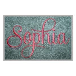 Sophia Embroidery Font Set – 1″, 2″, 3″