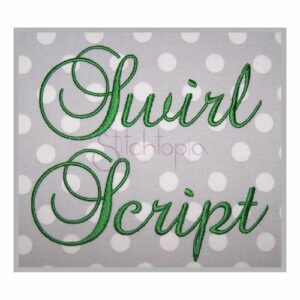 * Swirl Script Embroidery Font 3" 3.5" 4" 5" 6"