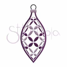 Christmas Ornament Embroidery Design – Flower Teardrop