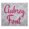 Aubrey Embroidery Font .75" 1" 1.25" 1.5" 2"