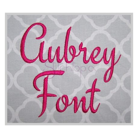 Aubrey Embroidery Font .75