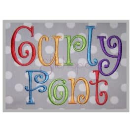 Curly Embroidery Font Set – .5″ 1″ 1.5″ 2″ 2.5″ 3″