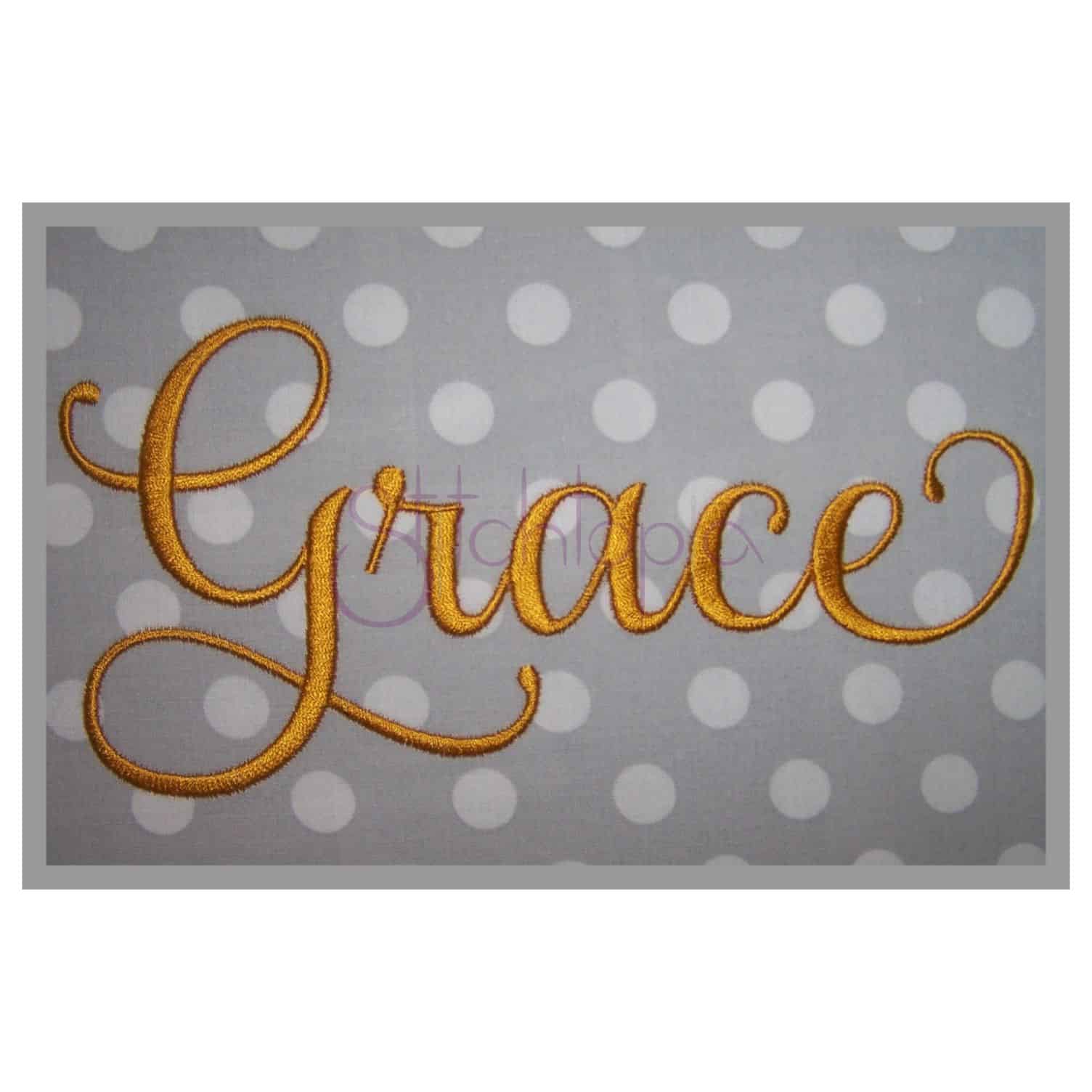grace script embroidery font