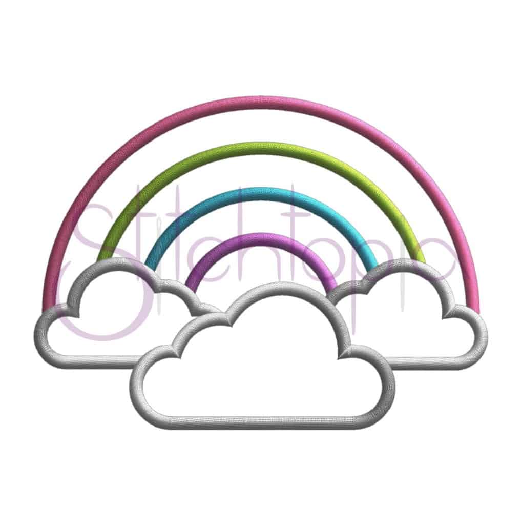 Rainbow with Clouds Applique Stitchtopia