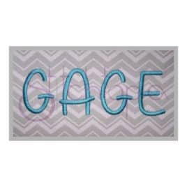 Gage Embroidery Font Set – .5″, 1″, 2″, 3″