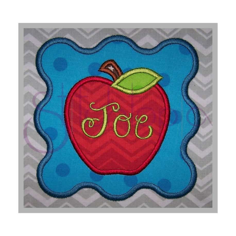 Apple Scalloped Applique Frame - Stitchtopia