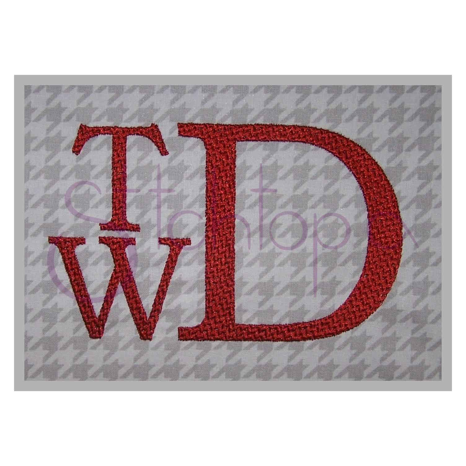 Tweed Embroidery Monogram Font