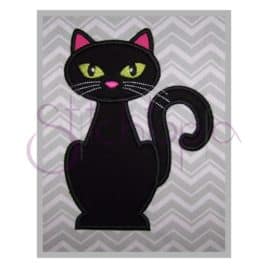 Halloween Black Cat Applique Design