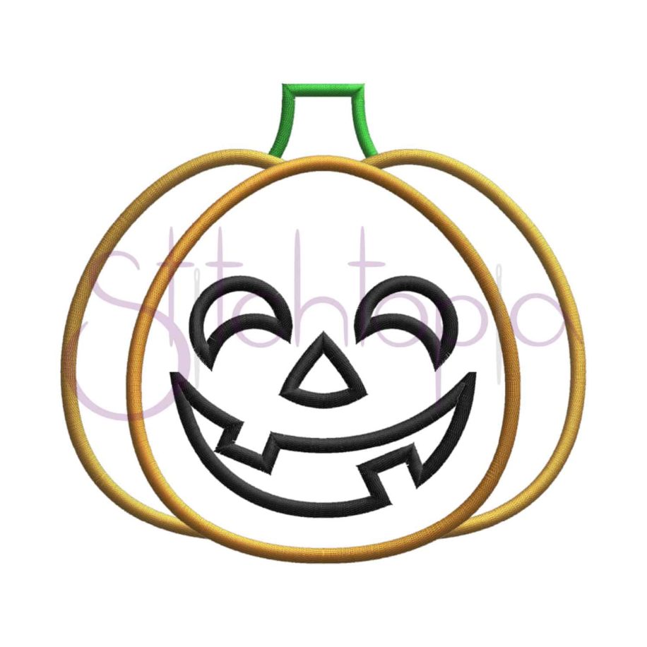 Halloween Jack O' Lantern Applique Design #1 - Stitchtopia